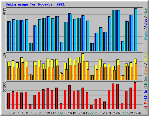 Daily usage for November 2021